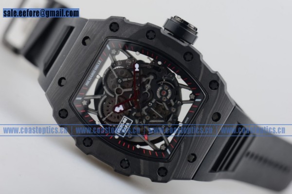 1:1 Richard Mille RM 35-02 RAFAEL NADA Watch Black PVD Case Black Rubber Strap